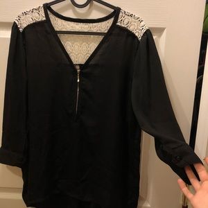 Black and white blouse